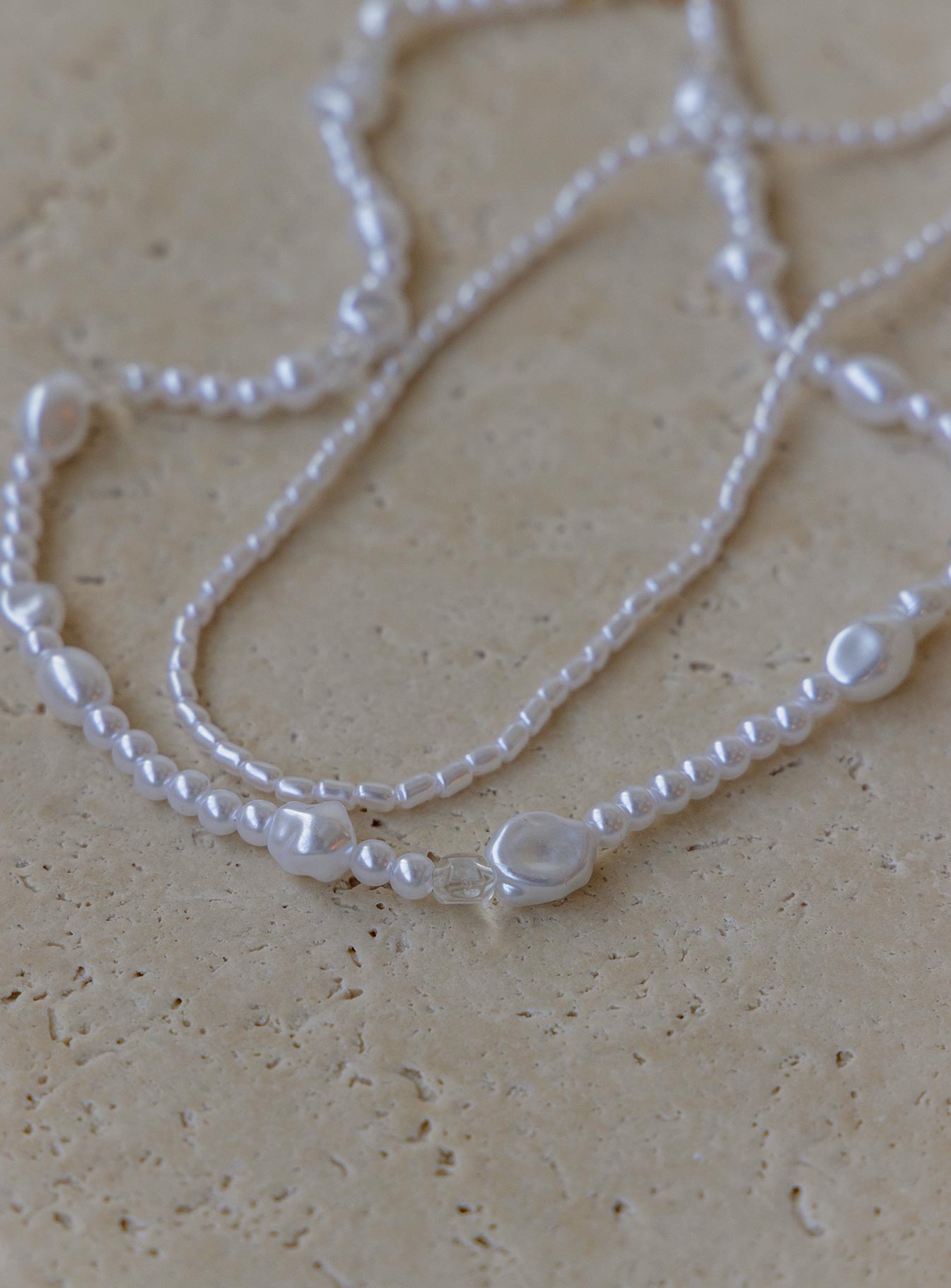 Necklace set Pearl beaded design Gold-toned hardware  Lobster clasp fastening 