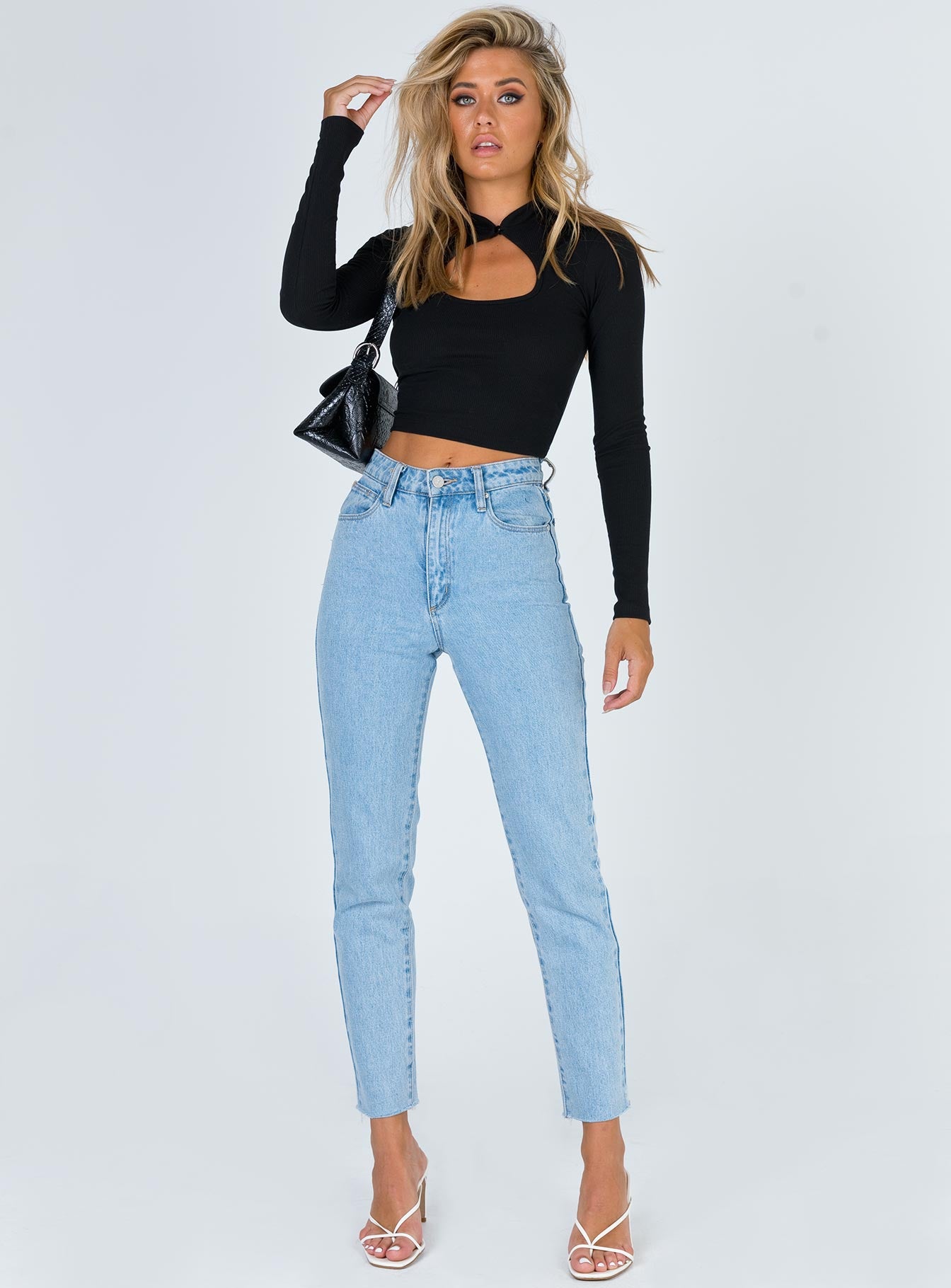 product Princess Polly Full Sleeves High Neck  Carenza Top Black