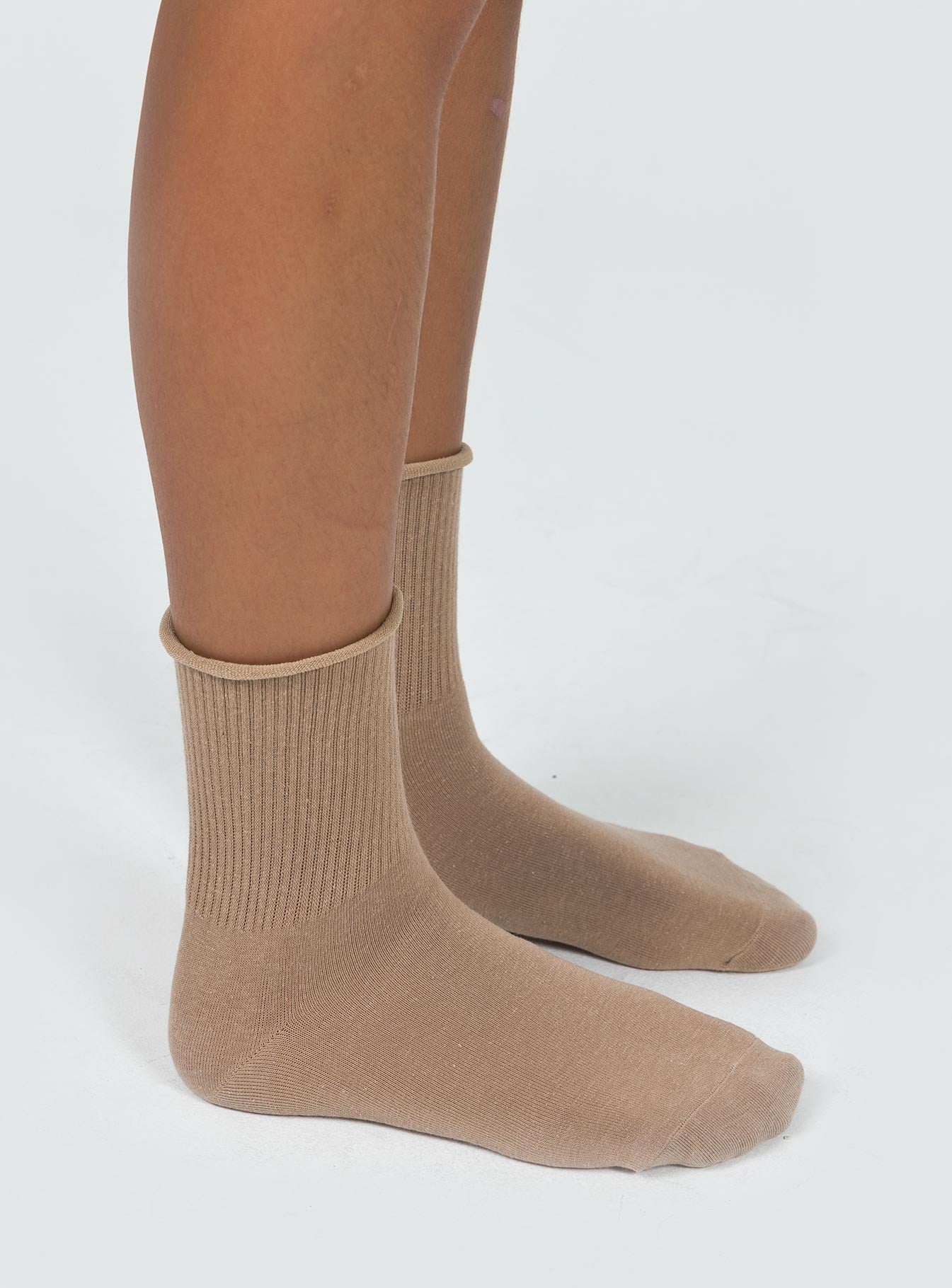 Sock pack Three pairs Crew style Ribbed cuff Good stretch 