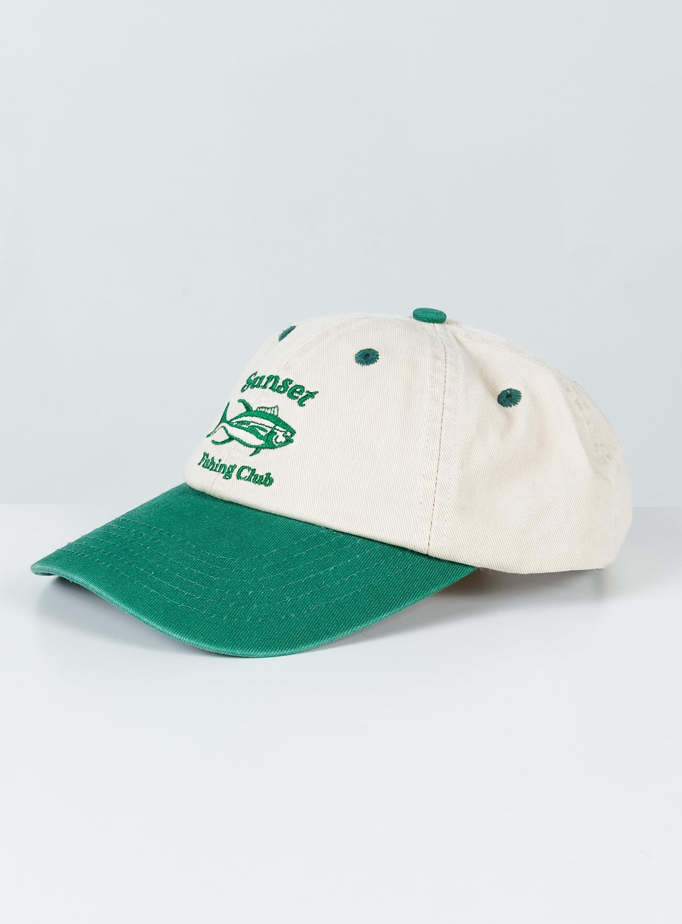 Sunset Fishing Club Dad Cap Green
