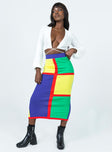   front view of model wearing Princess Polly Lego Midi Skirt Multi 