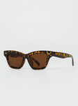 Sunglasses  80% PC 20% AC UV 400 Tort frame  Brown tinted lenses  Moulded nose bridge 