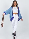 Lester Knit Cardigan Blue Princess Polly  Cropped 
