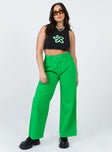 front view of model wearing Princess Polly Denver Denim Jeans Green Mid Rise 