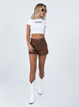 Darby A Line Short Brown Princess Polly mid-rise 