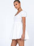 Princess Polly Scoop Neck  Everyday Sunshine Mini Dress White