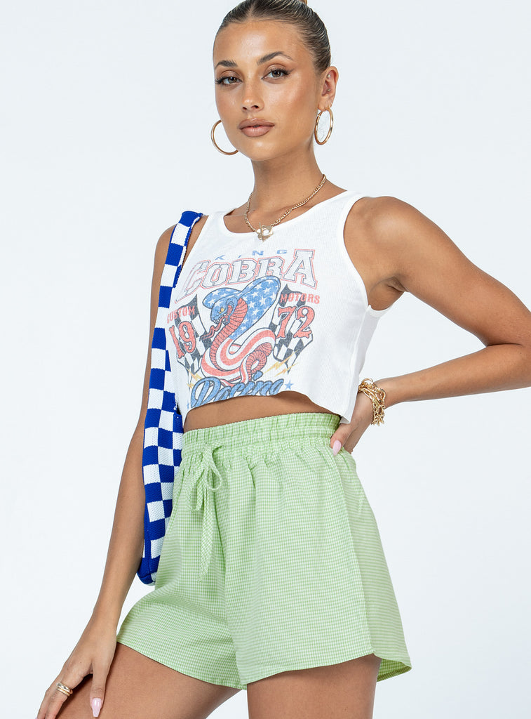 Claudette Gingham Shorts Green