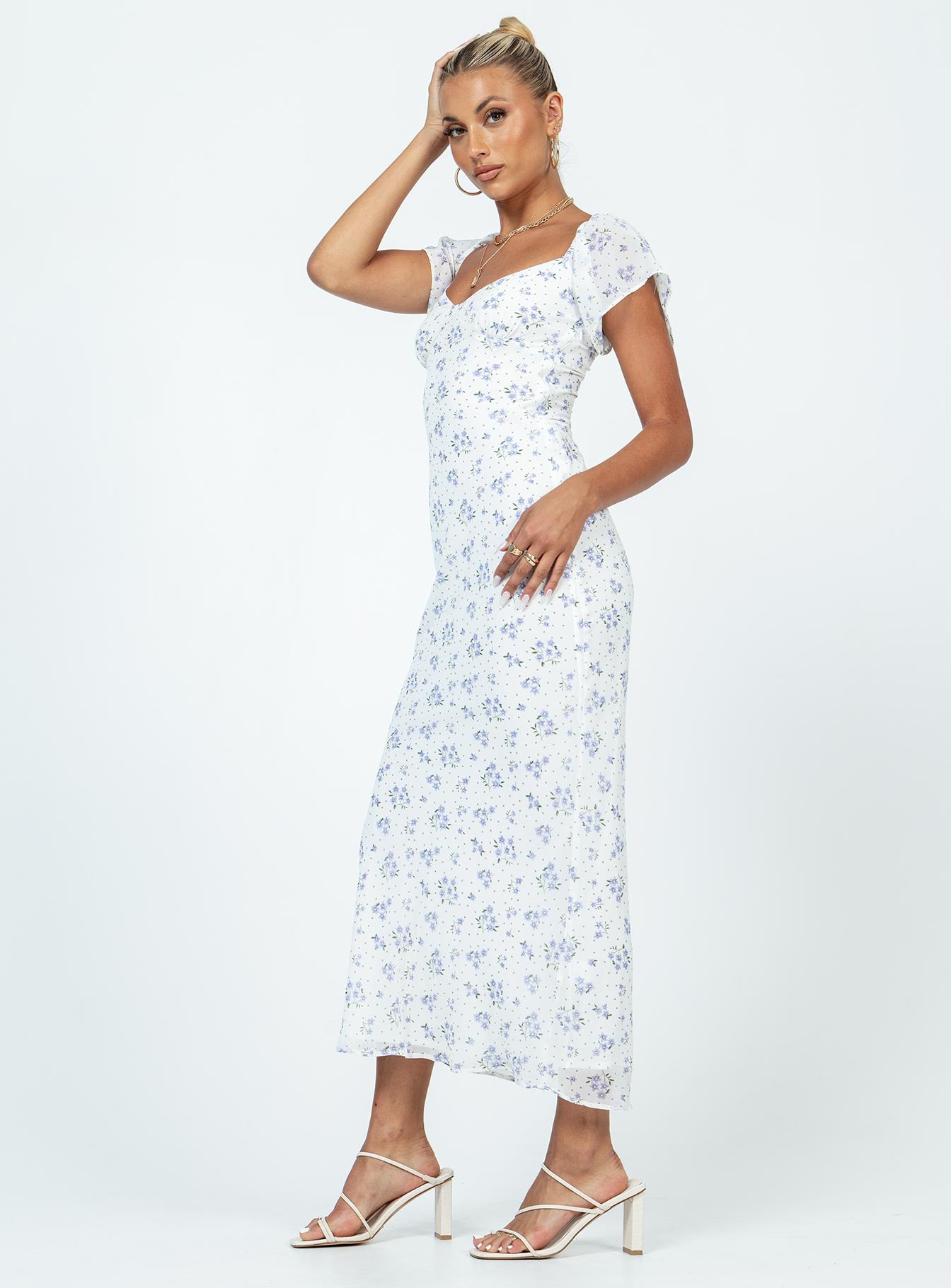 hera maxi dress white floral FLORA HERA GOWN