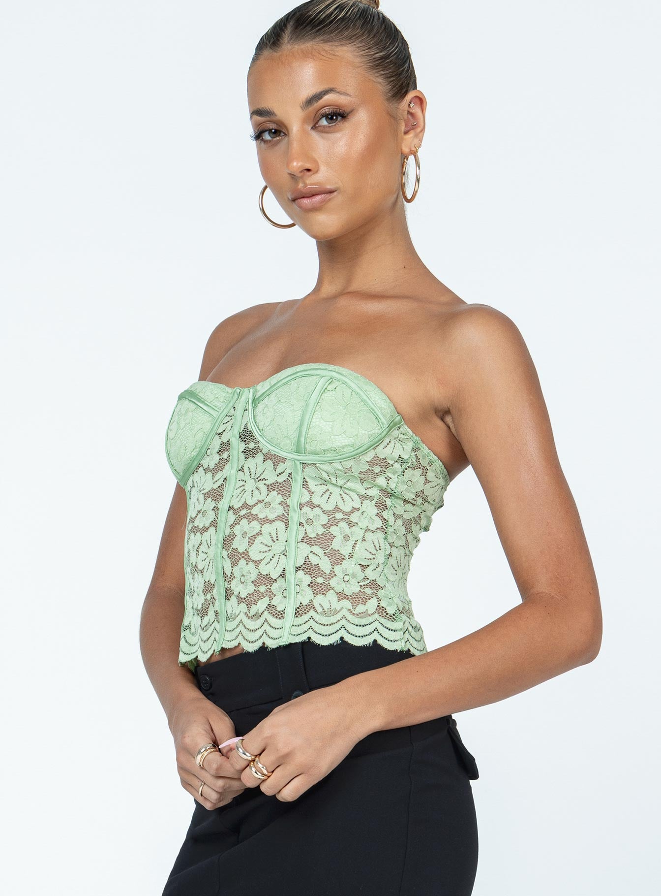 product Princess Polly Sleeveless Asymmetric Neckline  Luani Top Green