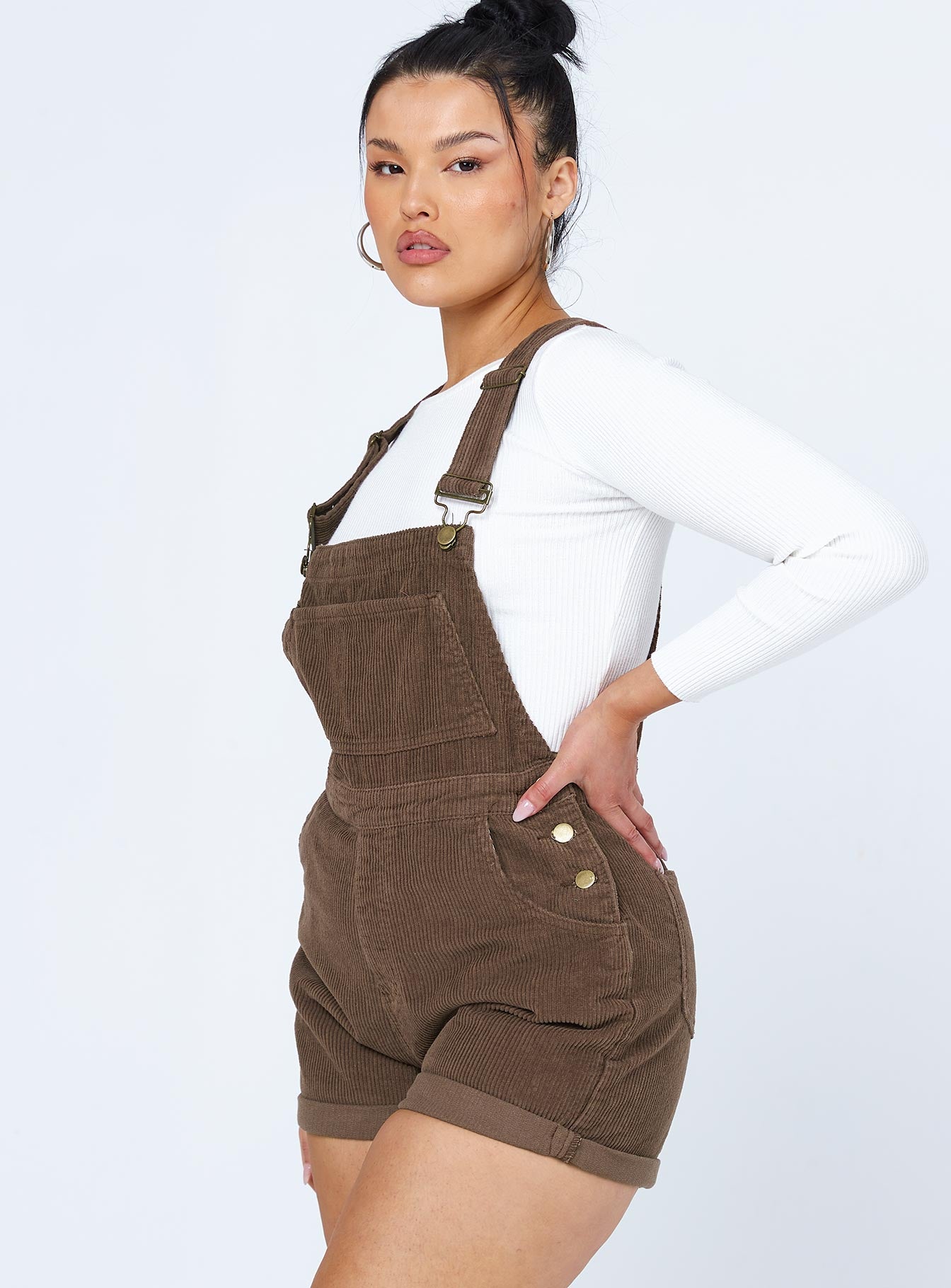 Kacey Short Overalls Brown