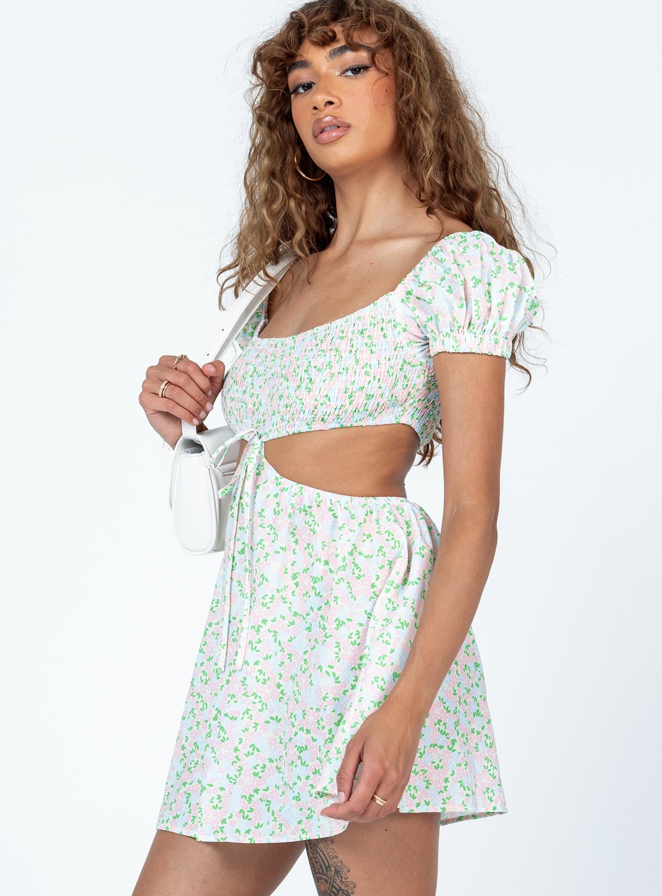 product Princess Polly Crew Neck  Asmaa Mini Dress Yellow