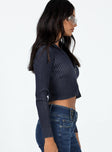 Motel Tuzifa Sweater 2 Tone Navy Princess Polly  Cropped 