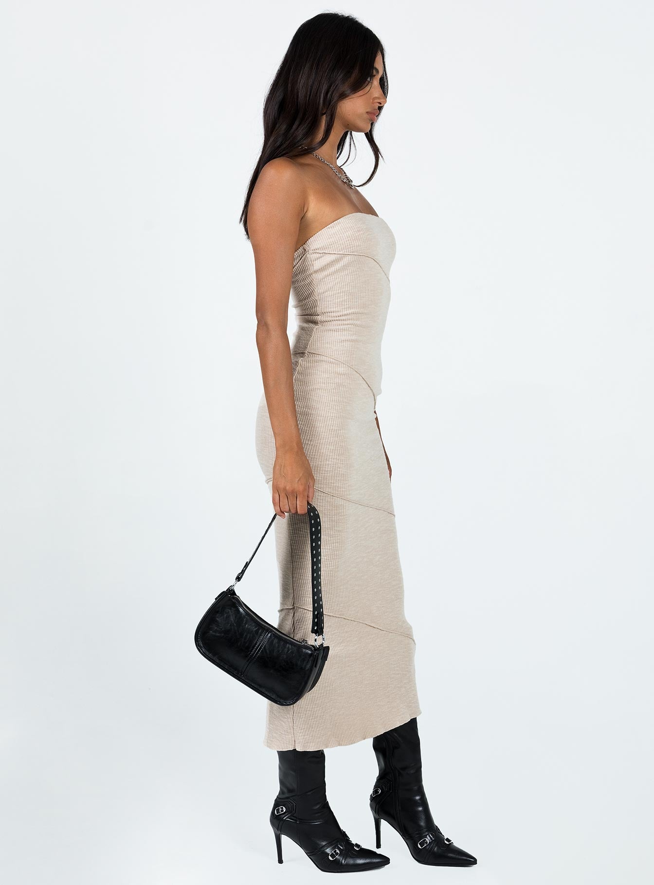 Oscar Midi Dress Beige | Princess Polly Oscar Midi Dress Beige | Princess Polly