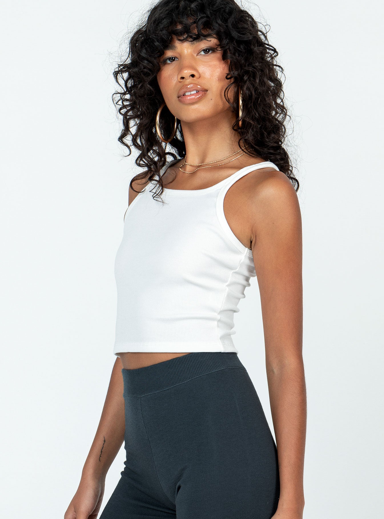 product Princess Polly Sleeveless Square Neck  Rivers Top White