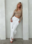 Princess Polly mid-rise  Connell Pants White