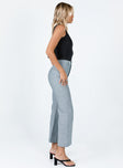 side view of model wearing Princess Polly Rach Pants Grey 