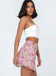   side view of model wearing Princess Polly Tanner Mini Skirt Multi Mini Skirts 