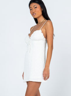 product Princess Polly Square Neck  Chains Of Love Mini Dress White