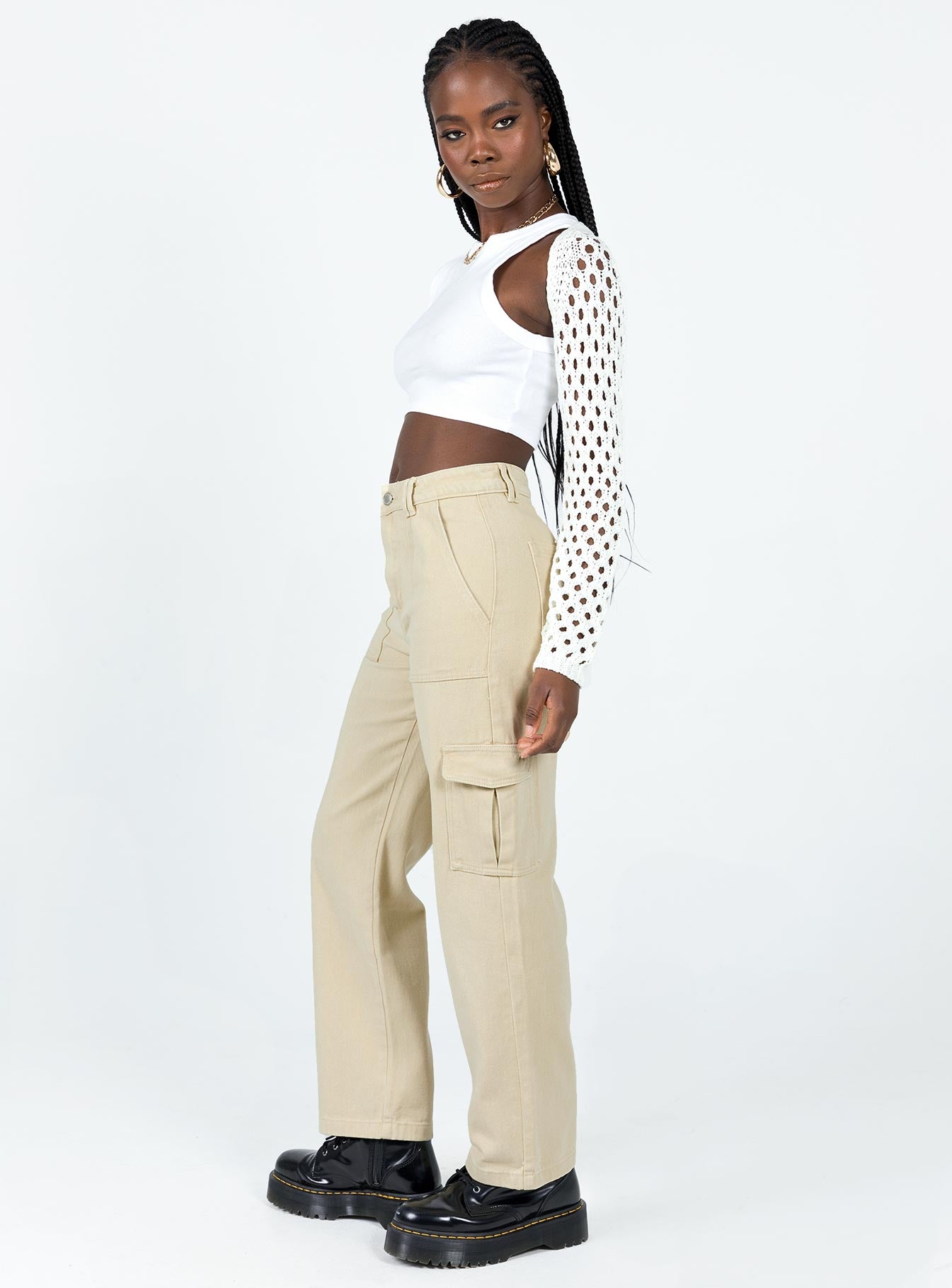 product Princess Polly  Adelaide Cargo Jeans Stone