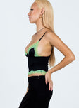 Cami top Adjustable shoulder straps   Lace trim at bust & hem Good stretch