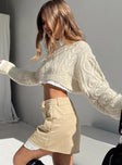 Sonny Cropped Sweater Cream Princess Polly  Cropped 