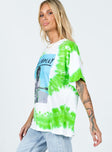 side view of model wearing Princess Polly Bob Marley Oversized Tee White 