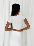 Matching set Textured material Crop top Maxi skirt Slit at side