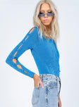 Gianna Long Sleeve Bodysuit Blue