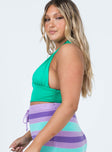 side view of model wearing Princess Polly Jordy Top Green 