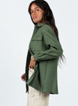 Oversized shirt Button front fastening Soft flannelette material Twin chest pockets Single button on cuff Unlined