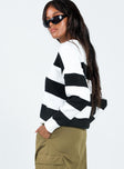 Caird Polo Sweater Black/White Princess Polly  Cropped 
