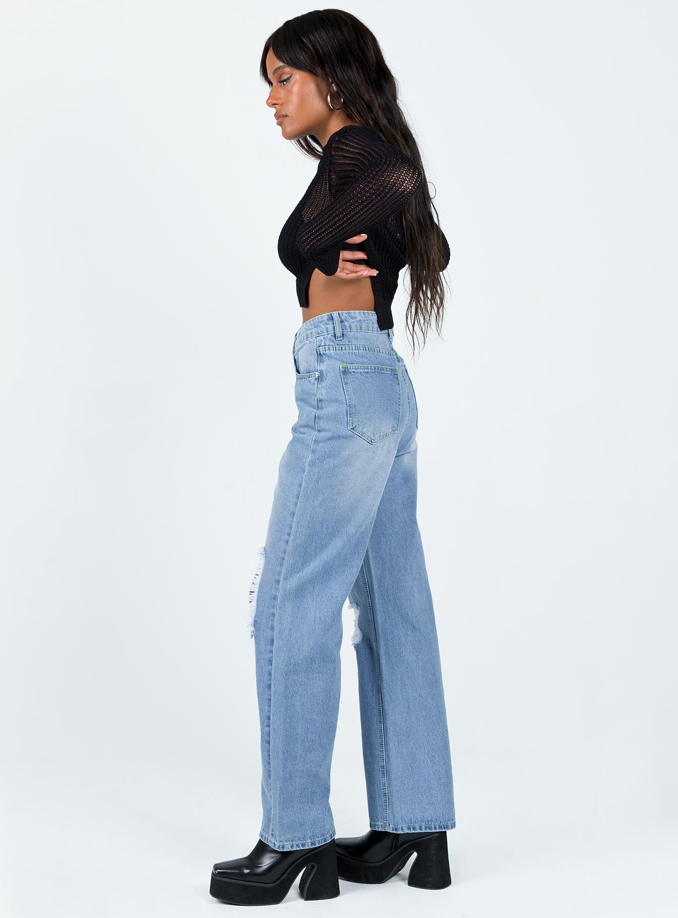 product Princess Polly Mid Rise  Sintra Oversized Denim Jeans