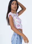 back view of model wearing Princess Polly Cosmic Girl Top Multi 