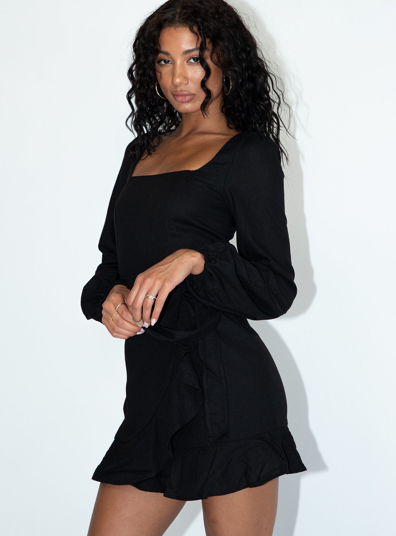 The Villa Mini Dress Black | Princess Polly