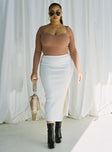 Tanna Midi Skirt Cream Curve Princess Polly  Midi 