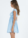 Princess Polly Square Neck  Carlita Mini Dress Blue