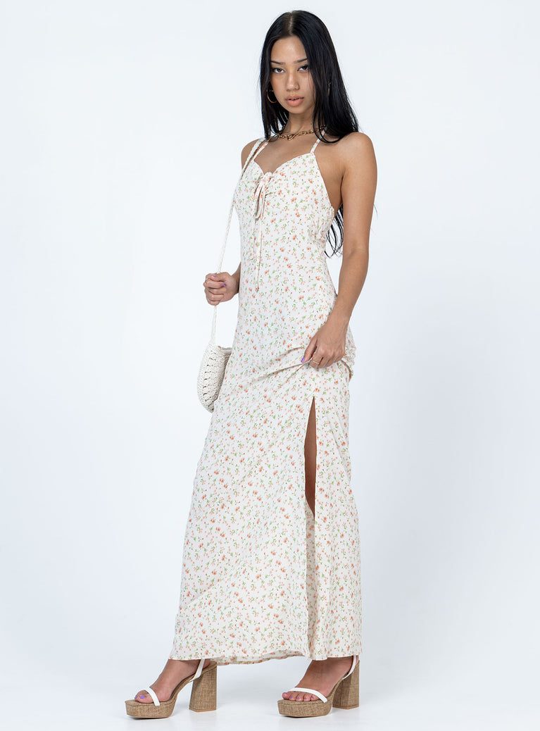 Delilah Maxi Dress White Multi