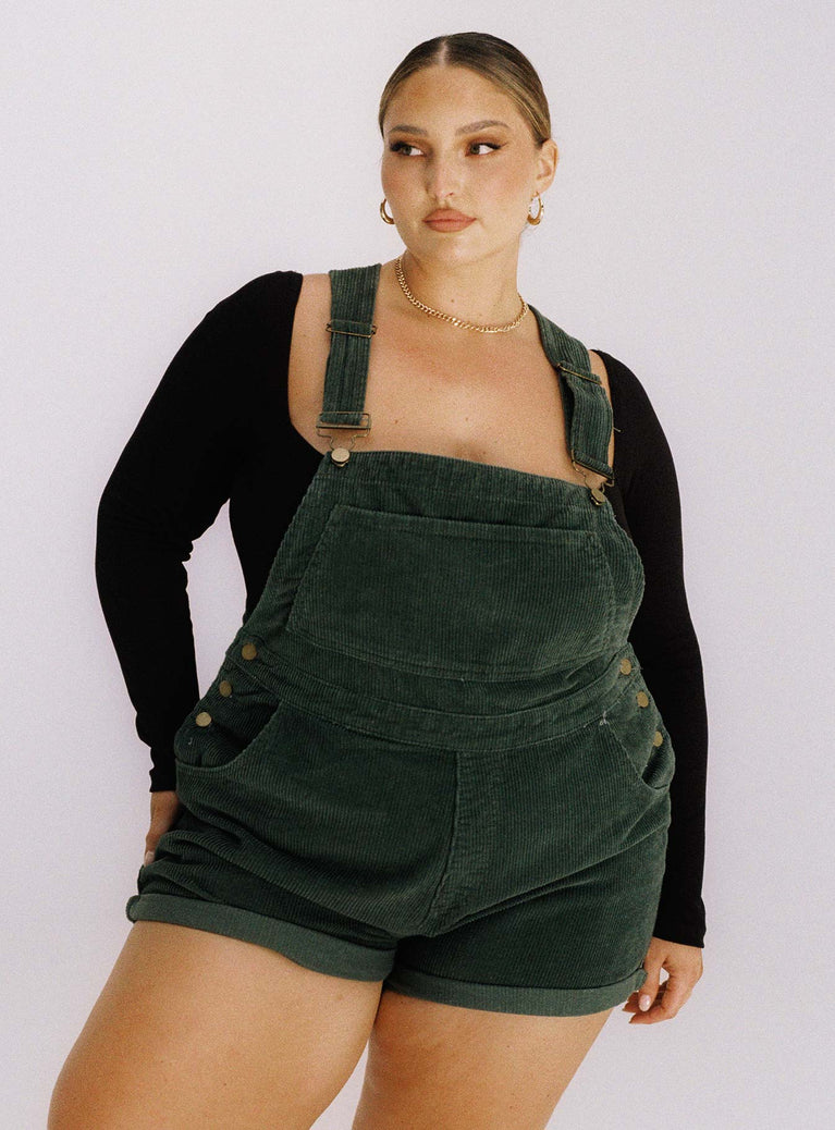 Kacey Overalls Khaki Curve