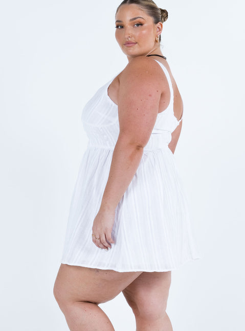 Lorinda Mini Dress Curve | White | Womens | Princess Polly Curve Lorinda Mini Dress Curve | White | Womens | Princess Polly Curve