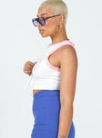 side view of model wearing Princess Polly Bless This Mess Top White 