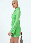 Princess Polly High Neck  Calvert Long Sleeve Mini Dress Green