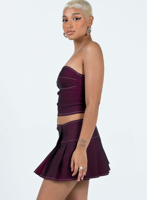 product Motel Zabini Skirt Burgundy Princess Polly  Mini Skirts 