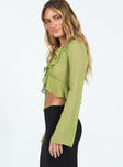 product Princess Polly Full Sleeves Scoop Neck  Gylda Long Sleeve Top Green