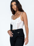 Crop top Sheer mesh & lace material  Adjustable shoulder straps  Wired cups 