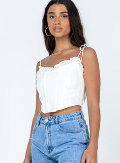 product Princess Polly Sleeveless Square Neck  Reyna Top White