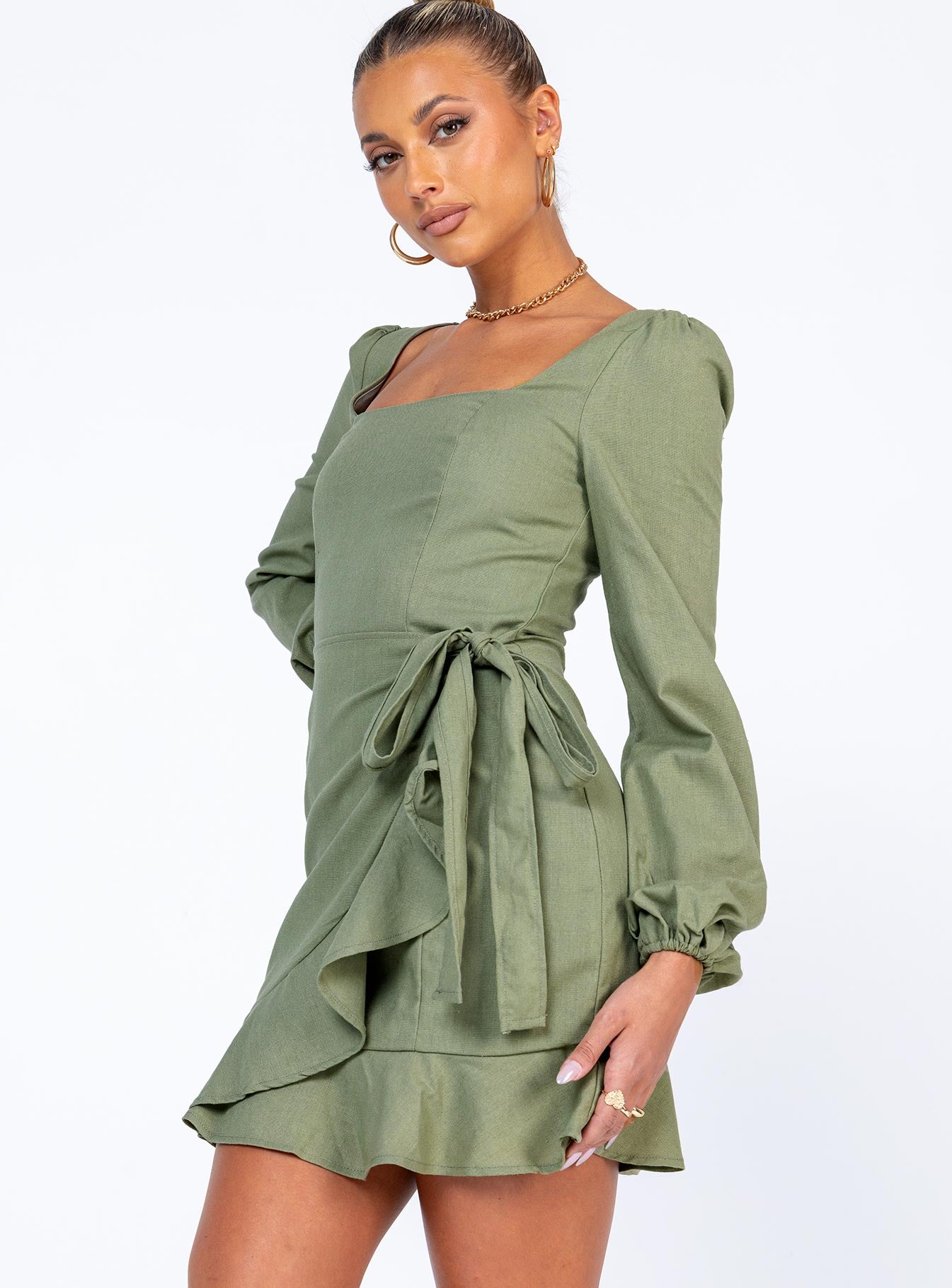 The Villa Mini Dress Green | Princess Polly