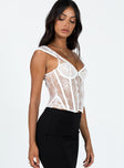 Some Like It Hot Lace Corset Ghost White