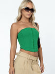 Camil Strapless Top Green