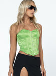 In The Moment Strapless Top Green
