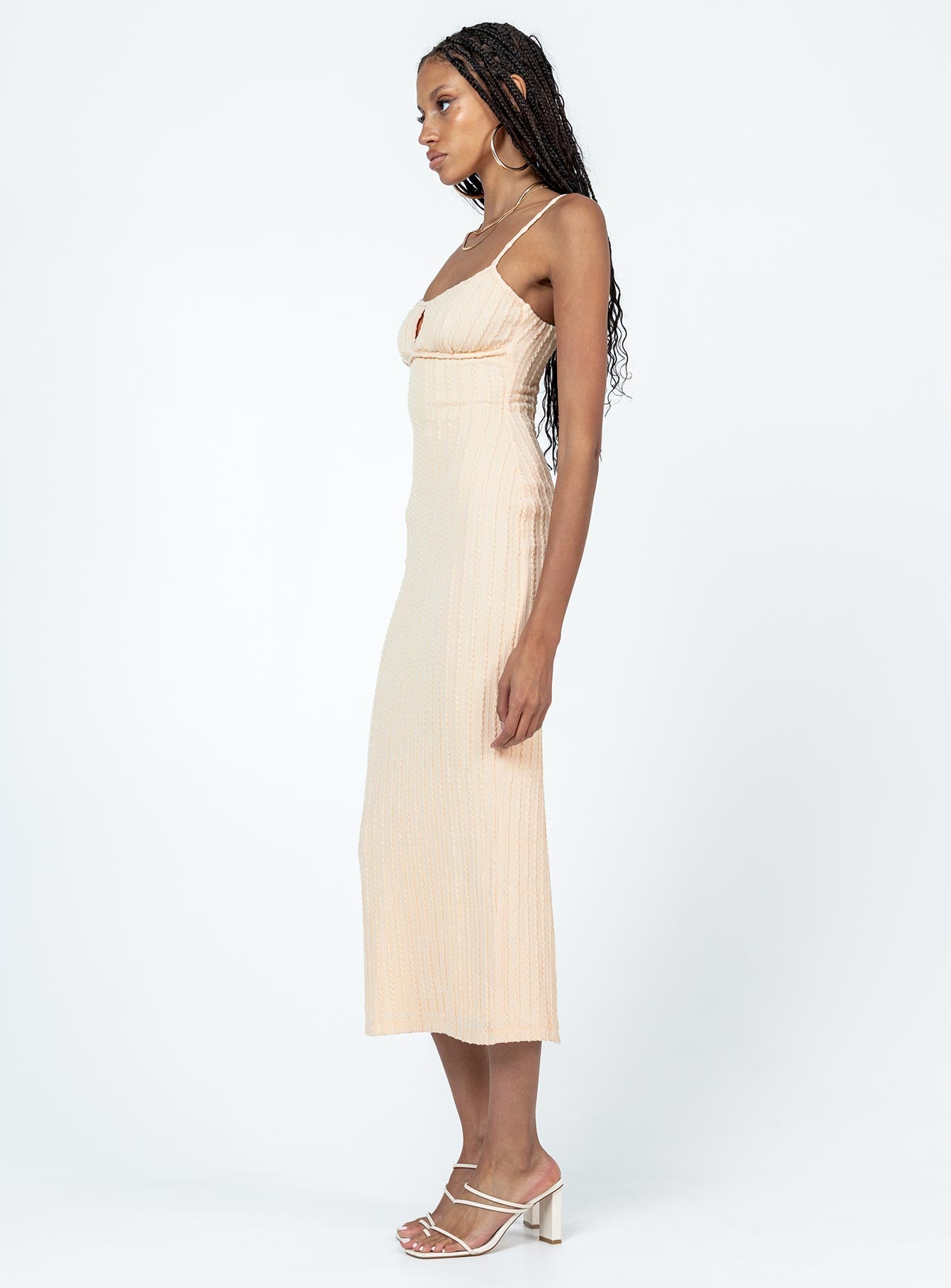 product Princess Polly Crew Neck  Maila Midi Dress Beige